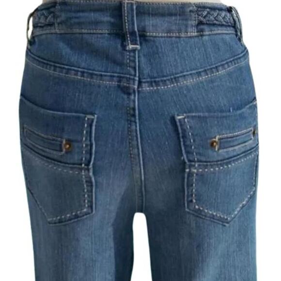 Cache Jean Pant New Stretch Denim Flair Self Belt Detail Stitching $118 NWT - Picture 5 of 5